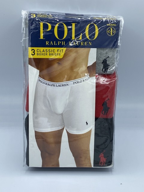 Polo Ralph Lauren Large Set of 3 Classic Fit Boxer Briefs Wicking Cotton for sale online | eBay