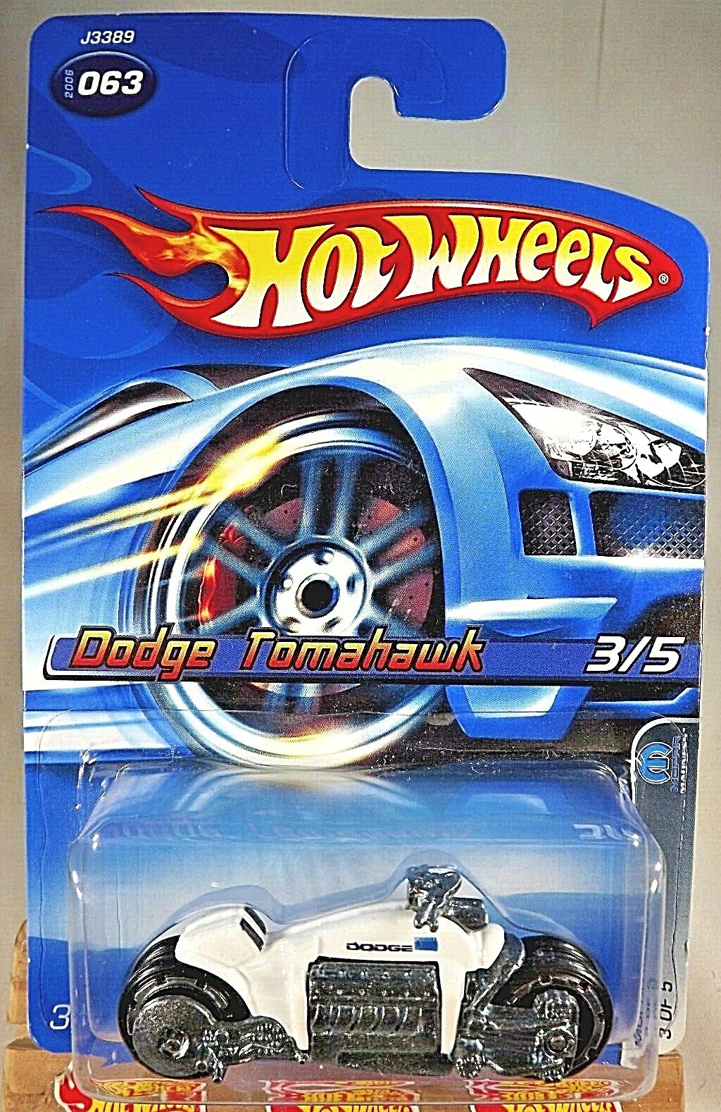 2006 Hot Wheels #63 Mopar Madness 3/5 DODGE TOMAHAWK White Variant w/Black Wheel
