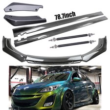 For Mazdaspeed3 Carbon Fiber Side Skirts Rear Front Bumper Lip Splitter Rod