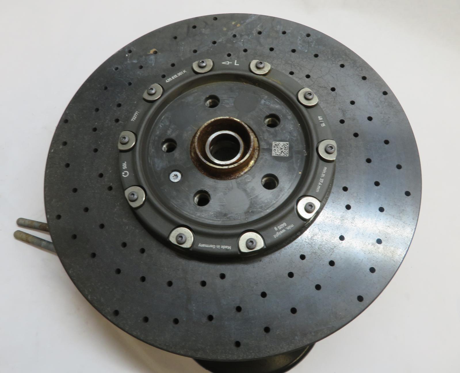 2017 AUDI R8 LEFT FRONT DRIVER SIDE SPINDLE CERAMIC BRAKE DISC OEM 402.615.301.K