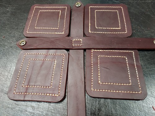 CUSTOM HANDMADE: LEATHER DRINK COASTERS: MADE IN USA - Picture 4 of 12