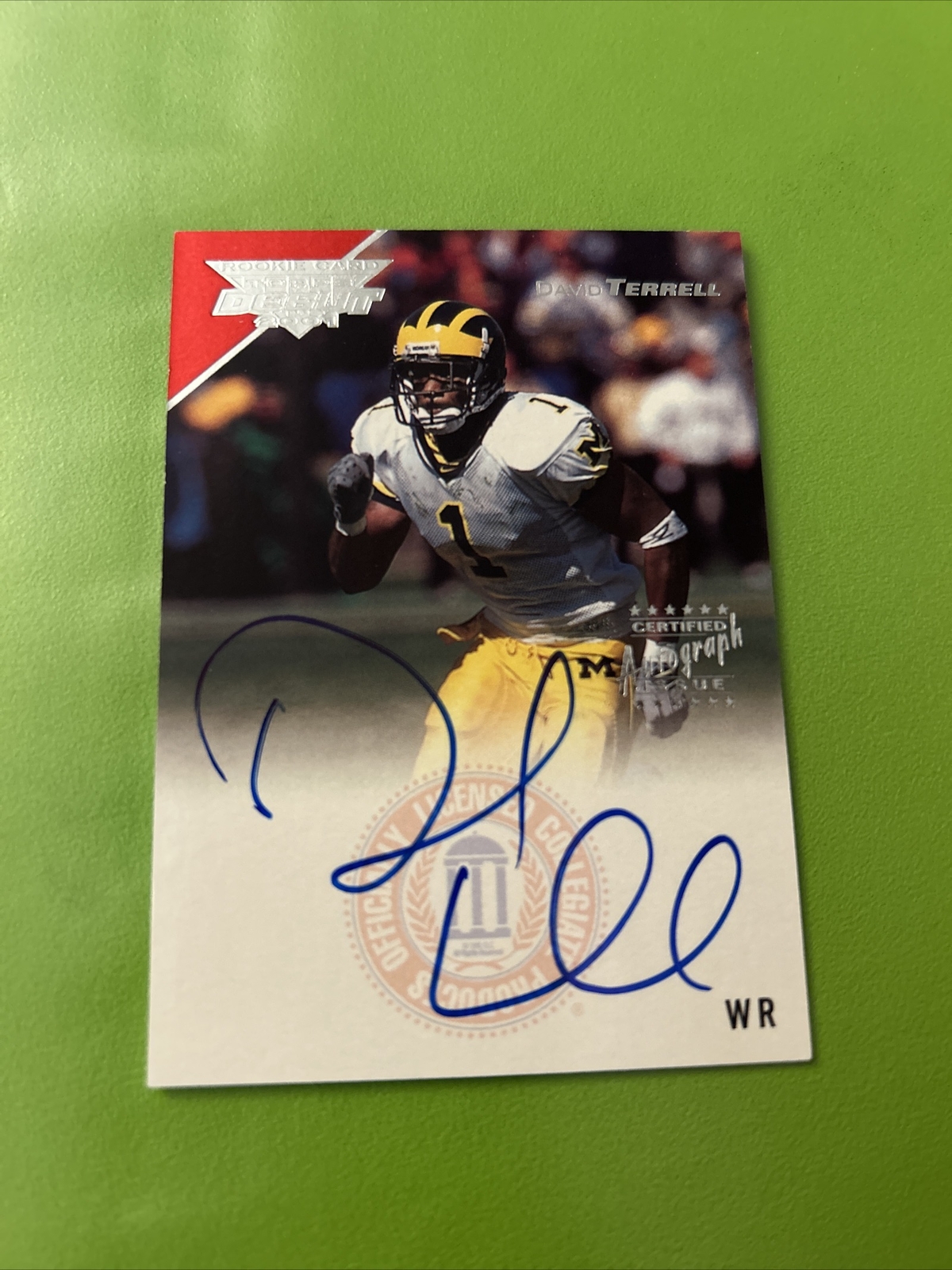 2001 Topps Debut David Terrell Rookie Auto 137/499 Michigan Wolverines