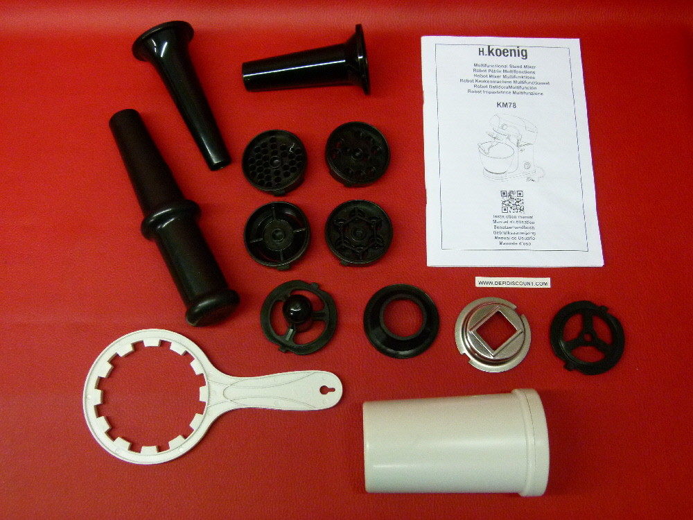 Accessoires robot pétrisseur KM78 notice H.Koenig pièces électroménager