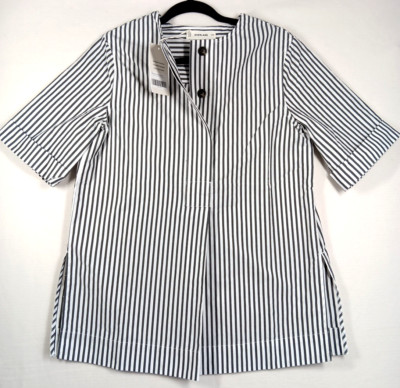 Everlane ''The Boxy Oxford''  Tunic womens Blue & White Stripe 4Button Size XXS