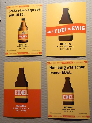 Edgar Karten 4 STÜCK  Holsten Edel Bier seit 1913 4 verschiedene AK Postkarten