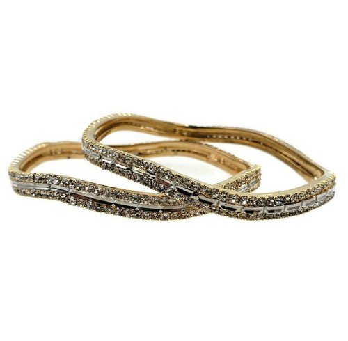 Bollywood Armreif gewellt Hochzeitsschmuck vergoldet Strass Armreif Set Größe 210