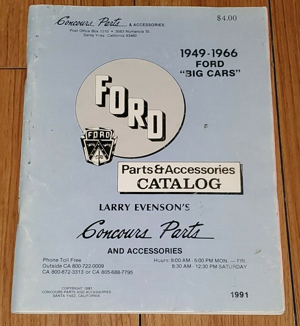 Vintage Ford Parts & Accessories Catalog 19491966 Ford "Big Cars" eBay