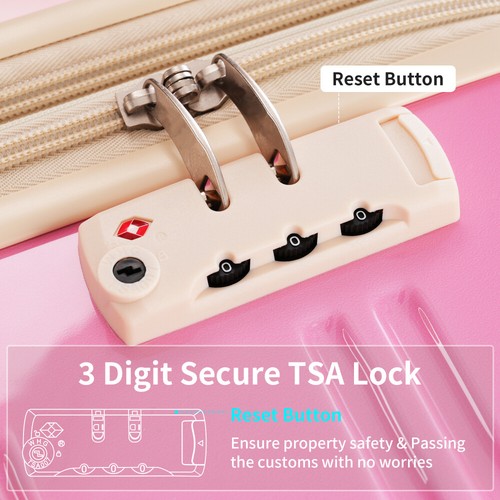 Hardshell Luggage Sets 3 Pcs Spinner Suitcase With TSA Lock Lightweight 20x24x28 - Picture 126 of 158