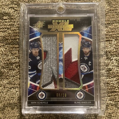 Wheeler, Scheifele, 2019-20 UD SPx Double XL Materials #XD-SW - Jets 08/10