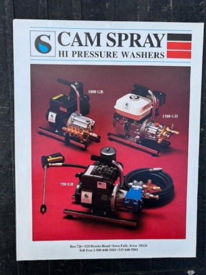 Original Vintage Cam Spray Hi Pressure Washers flyer Iowa Falls IA
