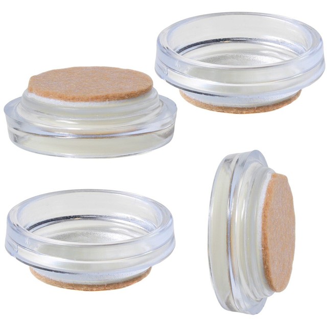 4 X Large Clear Felt Padded Castor Cups Floor Chair Furniture Protectors Caster for sale online