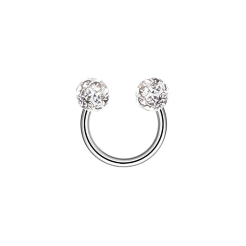 16g Coated CZ Horseshoe Nose Ring Steel Septum Ear Tragus Stud Piercing 6mm-14mm - Picture 4 of 17