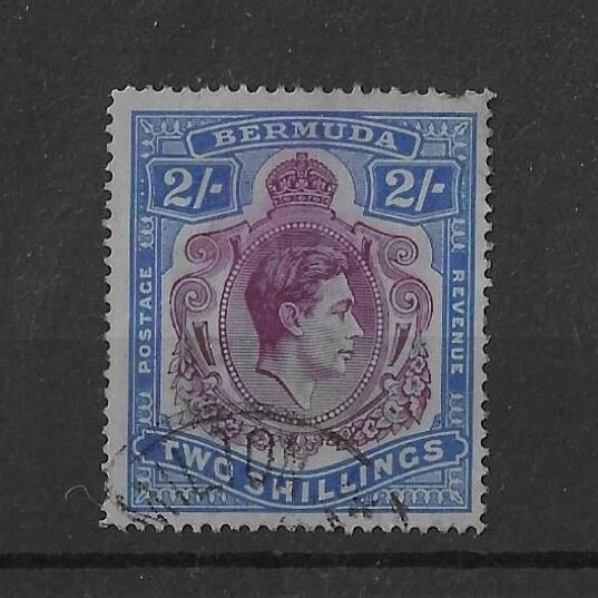 Bermuda 1941 GVI 2/- Keyplate 'Broken Tail' Variety SG116bc Used Cat£1800 - Image 2 of 3