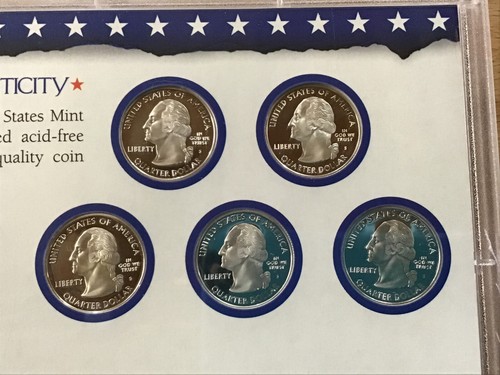 2005-S Statehood Silver Quarters DCAM Proof Set of 5 Coins in Harris Holder - Picture 11 of 11