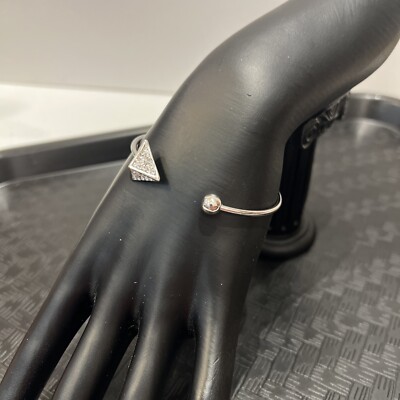 Petite Beautiful Unique Silver Toned Cuff Bracelet  Vintage Handmade