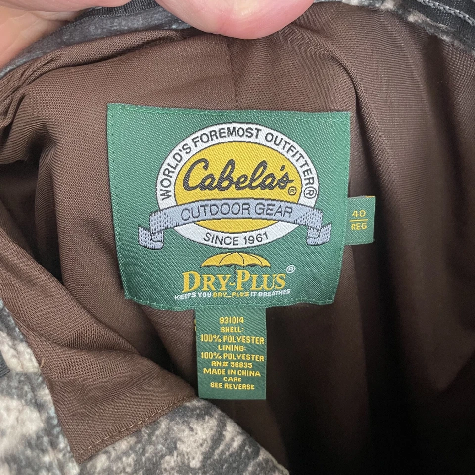 Cabelas Dry Plus Camo Pants Mens Size 40x32 Hunting Mossy Oak Break Up - Image 3 of 4