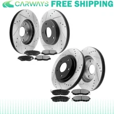 For 2011 - 2017 Dodge Durango Front 350mm Rear 330mm Brake Rotors and Pad A16 CA