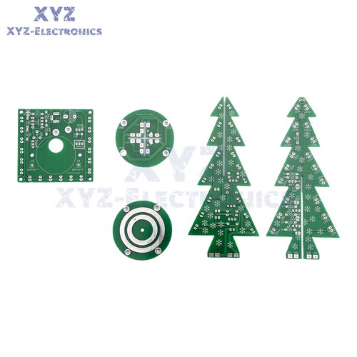 Rotating Colorful Music Christmas Tree LED Water Lamp Light Electronic DIY Kit - Picture 5 of 24