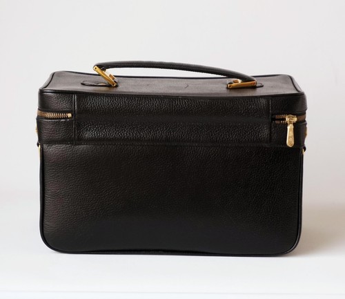 MCM Black Leather Train Case,Beauty Case,Vanity Bag - Picture 5 of 10