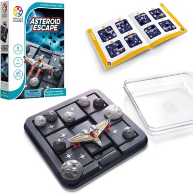 Smart Games - Asteroid Escape, Puzzlespiel mit 60 Herausforderungen, 8+ Jahre, 24x17x4