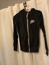 Nike Youth XS Full Zip Hoodie Gray Hooded Sweatshirt Logo