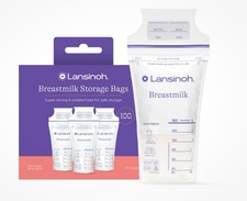 Lansinoh Breastmilk Storage Bags, 100 Count, Baby Essentials, Fast Freeze  Thaw