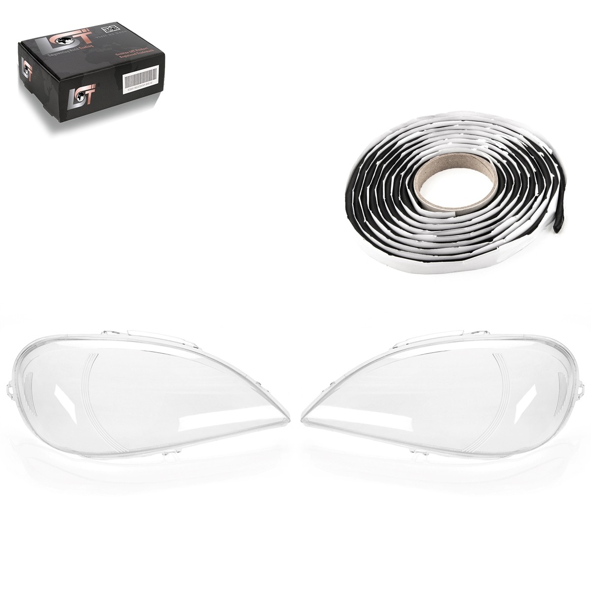 2X Headlight Glass Left Right Set For Mercedes-Benz M-Class W163 2002-2005