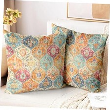 Boho Throw Pillow Covers 22x22 inch Set of 2,Soft 22" x 22" Pack of 2 Cream