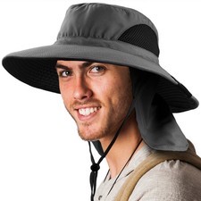 Outdoor Hiking Fishing Hat Summer Sun Protection Wide Brim Boonie Shade 50 UPF