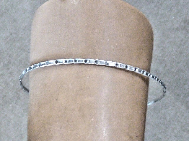 ANTIQUE THIN STERLING SILVER BANGLE BRACELET 2.5 … - image 3