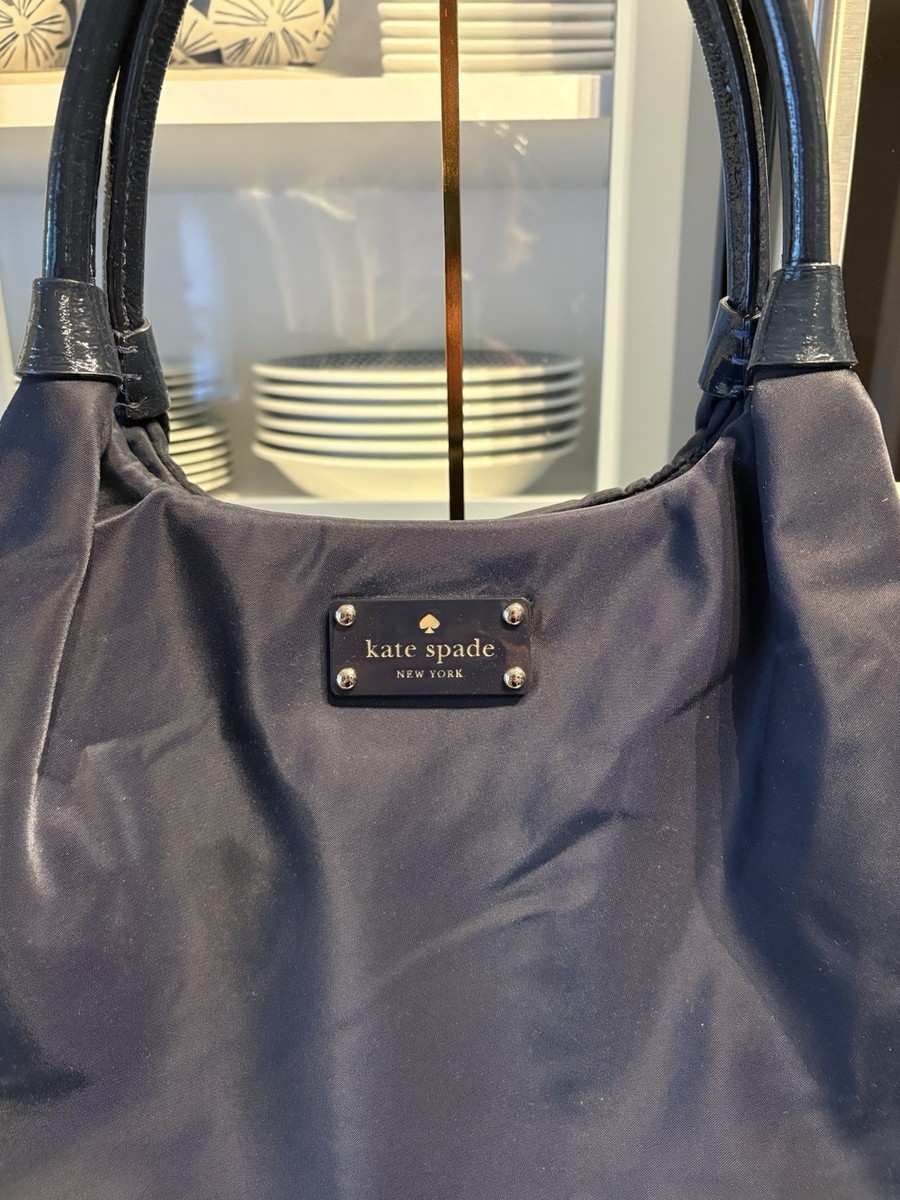 Kate Spade STORYBOOK Lining Cinched Canvas Navy Tote  display picture 3