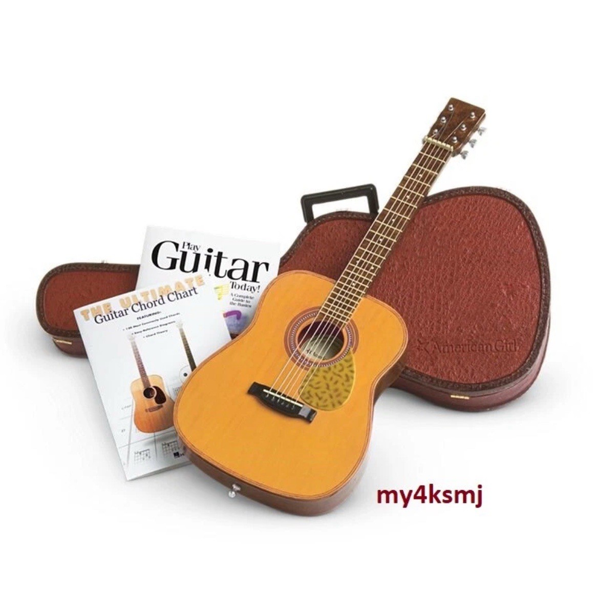 American Girl Pretend DOLL Size Acoustic GUITAR SET CASE Boo