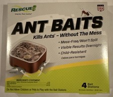 1 x RESCUE! Ant Bait Indoor 4 Bait Stations, Kills Ants Mess-free New