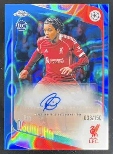 2025-26 Topps Chrome UEFA Blue Lava Refractor #CA-RN Rio Ngumoha RC Auto /150