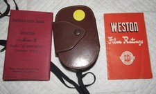 WESTON MASTER II EXPOSURE METER MODEL 735, W LEATHER CASE,  INST MANUAL, MINT