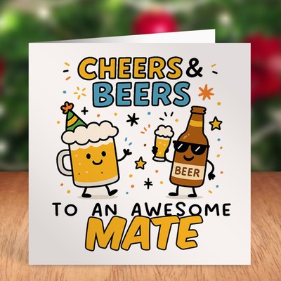 CHEERS & BEERS AWESOME MATE Karte - süße Bierfiguren - Bestseller - Premium