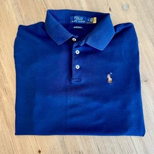 Polo Ralph Lauren Polo Shirt Mens Medium Blue Custom Slim Fit Short Sleeve