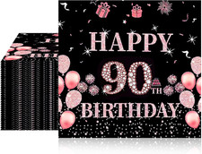 40Pcs 90Th Birthday Decorations for Women, Rose Gold 90 Year Old Disposable