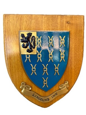 Lincoln s Inn Shield - Coat Of Arms Legal Society Law Lion Emblem Wood Ash 7  6 