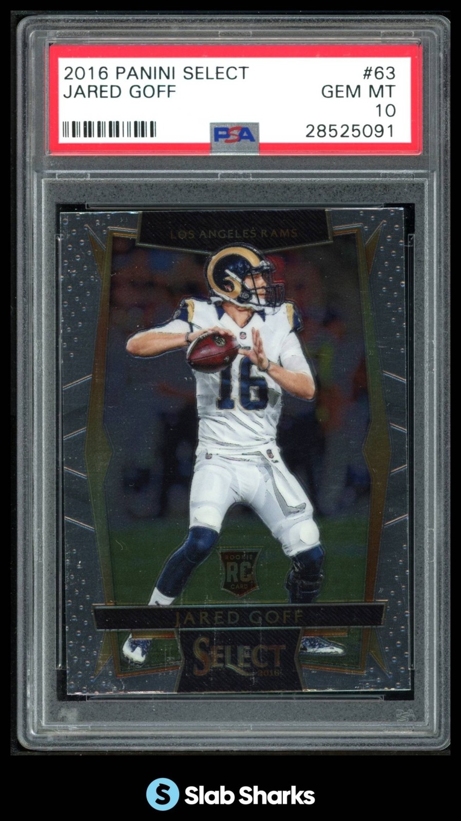 2016 PANINI SELECT #63 JARED GOFF RC CONCOURSE ROOKIE PSA 10