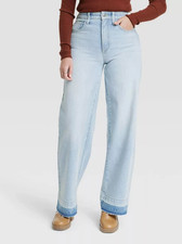 Universal Thread Women's High Waisted Wide Leg Cropped High-Rise Jeans 418-13