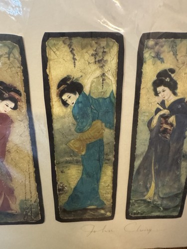 John Cheng Hand Signed Lithograph, Limited Edition 5/25 Of 4 Geishas - Picture 4 of 12