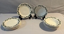 Homer Laughlin Green Ivy Dessert Plates & Sm. Bowls