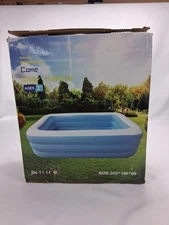 10FT x 6FT x 24IN Rectangular Inflatable Family Pool 3-Ring PVC NEW Sealed