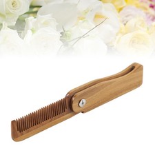 Folding Wood Comb Detangle and Massage Brush Wide Tooth Hair Wooden Beard