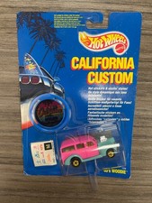 Vintage 1989 Hot Wheels California Custom anni '40 Woody rosa/teal #1229