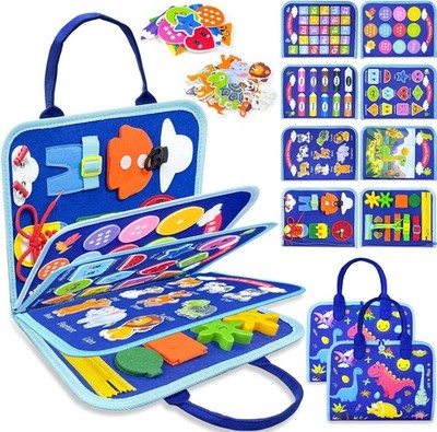 Toddler Busy Board Montessori Toys for Boys, Sensory Book Educational Activities