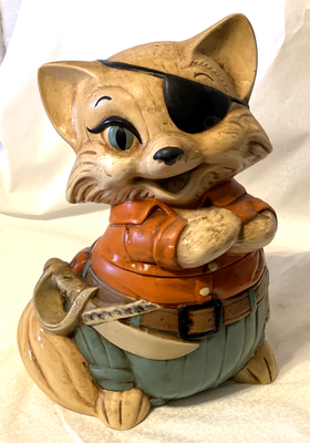 1963 Twin Winton Pirate Cat/ Fox-multiple colors-(Rare) Cookie Jar