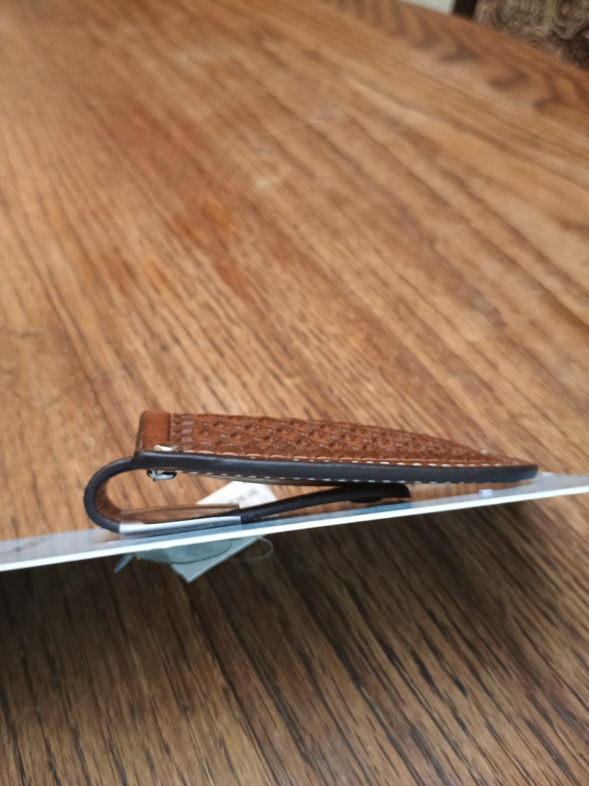 New Nacona Leather Belt Knife Sheath Tooled Leather Brown