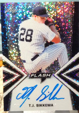 2019 Leaf Flash Purple Baseball Card of T.J. Sikkema #BA-TJS (NM) SN: 16/50 AUTO